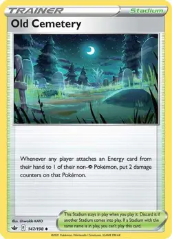 Pokemon TCG Old Cemetery 147/198 Common Normal NM Chilling Reign Trading Card - Image 1