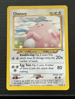 Pokemon TCG Chansey Neo Destiny Unlimited Uncommon Card 31/105 LP - Image 1