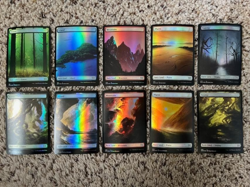 MTG- Double Masters FOIL Full Art Lands x10 (1x of Each Art Pic) - Image 1