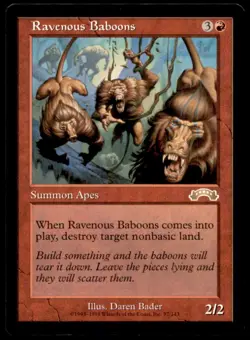 Ravenous Baboons LP Light Play Exodus MTG [6736] - Image 1