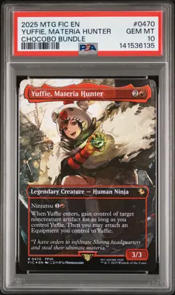 2025 MTG FINAL FANTASY COMMANDER CHOCOBO BUNDLE YUFFIE, MATERIA HUNTER PSA 10 - Image 1