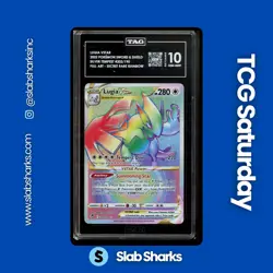 2022 POKEMON SWSH SILVER TEMPEST #202/195 #202/195 LUGIA VSTAR SR RAINB. TAG 10 - Image 1