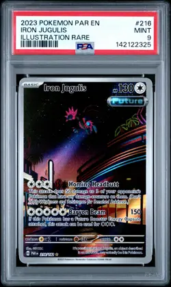 2023 POKEMON PAR EN-PARADOX RIFT ILLUSTRATION RARE #216 IRON JUGULIS PSA 9 - Image 1