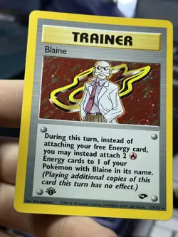 #3 1st Edition Blaine 17/132 Gym Challenge 2000 Holo Rare WOTC Pokemon Card TCG - Image 5