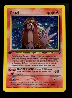 #3 1st Edition Entei 6/64 Neo Revelation 2000 Holo Rare WOTC Pokemon Card TCG - Image 1