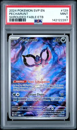 2024 POKEMON SVP EN-SV BLACK STAR PROMO #129 PECHARUNT PSA 9 - Image 1
