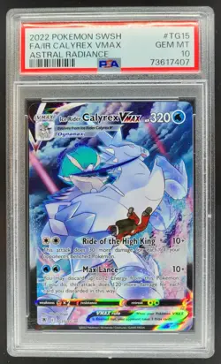 2022 Pokemon SWSH Ice Rider Calyrex VMAX Illustration Rare FA PSA 10 NE - Image 1