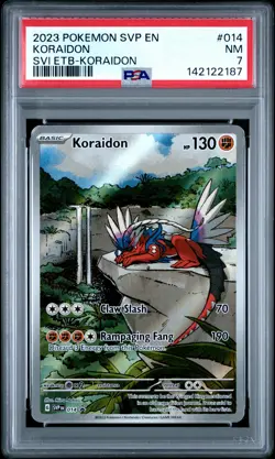 2023 POKEMON SVP EN-SV BLACK STAR PROMO #014 KORAIDON PSA 7 - Image 1