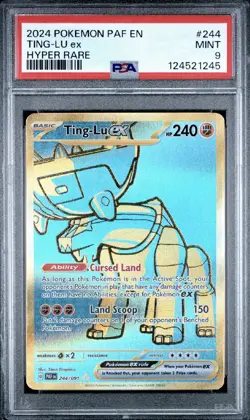 Pokemon TCG Scarlet & Violet: Paldean Fates Ting-Lu Ex 244/091 PSA 9 (Mint) - Image 1