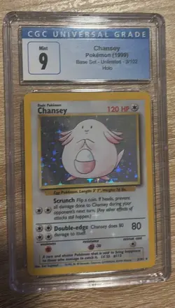 Pokemon Chansey Error Holo Bleed Base Set 3/102 Holo Rare Vintage - Image 1