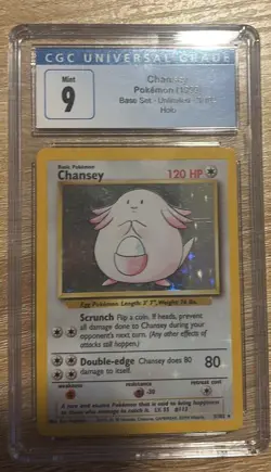 Pokemon Chansey Error Holo Bleed Base Set 3/102 Holo Rare Vintage - Image 2