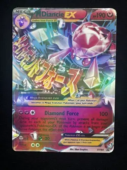 Pokemon 2015 Mega M Diancie EX XY44 Black Star Holo Pokemon Card New - Image 1