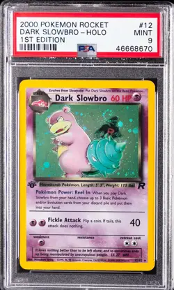 2000 POKEMON ROCKET 1ST EDITION #12 DARK SLOWBRO-HOLO PSA 9 - Image 1