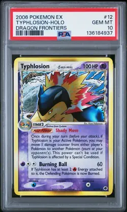 2006 POKEMON EX DRAGON FRONTIERS #12 TYPHLOSION-HOLO PSA 10 - Image 1