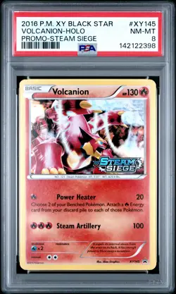 2016 POKEMON XY BLACK STAR PROMO STEAM SIEGE #XY145 VOLCANION-HOLO PSA 8 - Image 1
