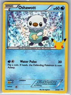 Oshawott - 21/25 021/025 Holo McDonald's 25th Anniversary - Pokemon Card - NM - Image 1