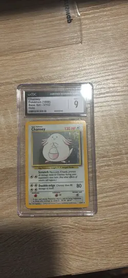 Pokemon TCG Chansey Error Printer Hickey Base Set 3/102 Holo CGC 9 Vintage - Image 1