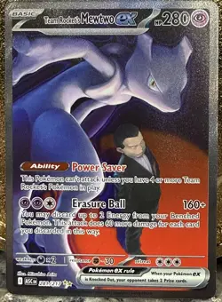 Team Rocket’s Mewtwo ex 281/217 SIR Secret Ascended Heroes Pokemon IN HAND MINT - Image 1