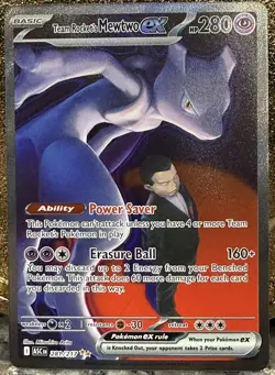 Team Rocket’s Mewtwo ex 281/217 SIR Secret Ascended Heroes Pokemon IN HAND MINT - Image 2