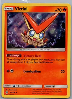 Victini 30/236 Holo SM - Cosmic Eclipse - Pokemon Card - NM - Image 1