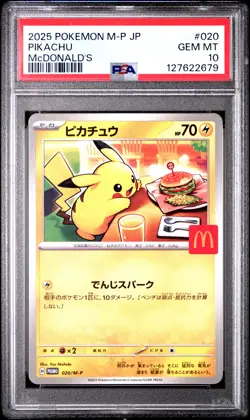 2025 POKEMON JAPANESE M-P PROMO MCDONALD'S #020 PIKACHU PSA 10 - Image 1