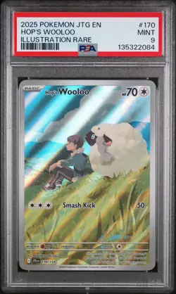 2025 POKEMON JTG EN-JOURNEY TOGETHER ILLUSTRATION RARE #170 HOP'S WOOLOO PSA 9 - Image 1