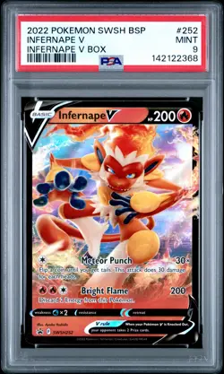 2022 POKEMON SWSH BLACK STAR PROMO INFERNAPE V BOX #252 INFERNAPE V PSA 9 - Image 1