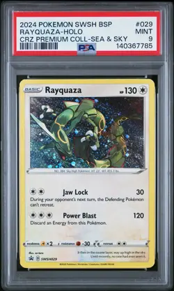 2024 POKEMON SWSH BLACK STAR PROMO #029 RAYQUAZA-HOLO PSA 9 - Image 1