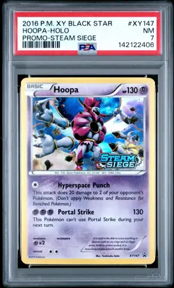 2016 POKEMON XY BLACK STAR PROMO STEAM SIEGE #XY147 HOOPA-HOLO PSA 7 - Image 1