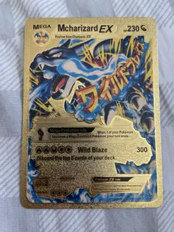 Pokemon Gold Foil Card Mcharizard Ex Wild Blaze - Fan Art - Image 1