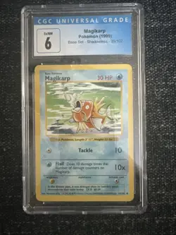 Pokemon TCG Magikarp Base Set 35/102 Regular 1st Edition Uncommon CGC 6 - Image 1