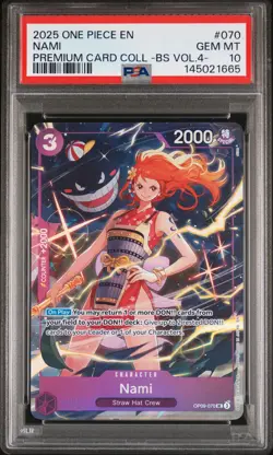 2025 ONE PIECE PREMIUM CARD COLLECTION BEST SELECTION VOL.4 - #070 NAMI PSA 10 - Image 1