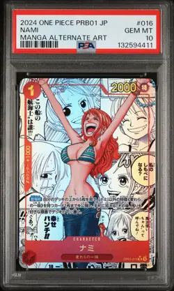 2024 ONE PIECE JAPANESE PRB01-PREMIUM BOOSTER MANGA ALT ART #016 NAMI PSA 10 - Image 1