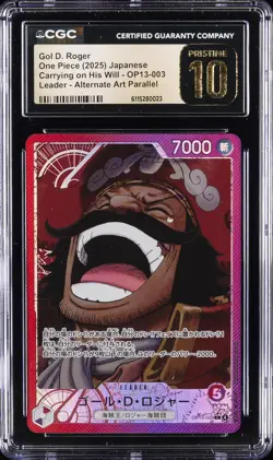 2025 ONE PIECE JAPANESE CARRYING ON HIS WILL ALT ART GOL D ROGER CGC 10 PRISTINE - Image 1