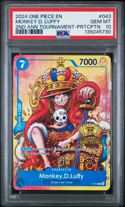 2024 ONE PIECE PROMOS 2ND ANV TOURNAMENT-PARTICIPATION MONKEY D. LUFFY PSA 10 - Image 1