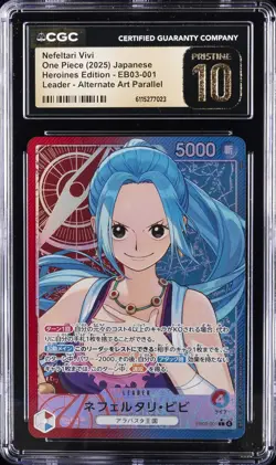 2025 ONE PIECE JPN HEROINES EDITION ALT ART #001 NEFELTARI VIVI CGC 10 PRISTINE - Image 1