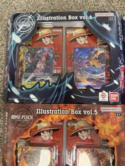 One Piece Card Game Illustration Boxes Vol 5 & 6 Lot of 4 Sealed New - Image 5