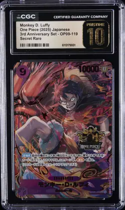 2025 ONE PIECE JAPANESE 3RD ANNIVERSEARY SET SR MONKEY D LUFFY CGC 10 PRISTINE - Image 1
