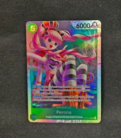 One Piece The Azure Sea's Seven Perona Secret Rare OP14-033 Foil - Image 1