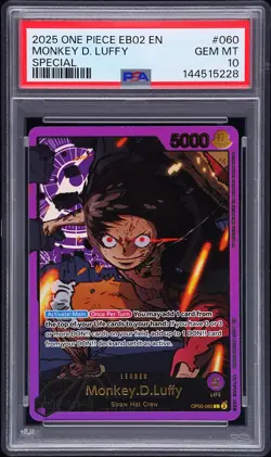 2025 ONE PIECE EXTRA BOOSTER ANIME 25TH COLLECTION #060 MONKEY D. LUFFY PSA 10 - Image 1