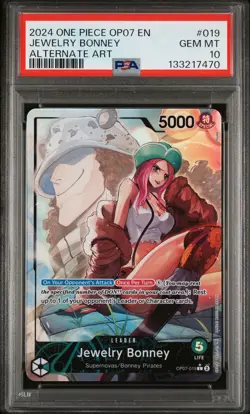 2024 ONE PIECE OP07-500 YEARS IN THE FUTURE ALTERNATE ART JEWELRY BONNEY PSA 10 - Image 1