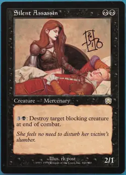 Silent Assassin Mercadian Masques NM Black Rare SIGNED CARD (441511) ABUGames - Image 1
