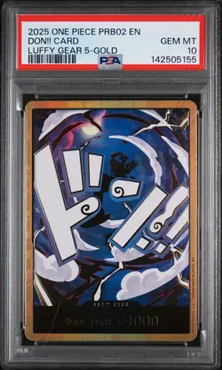 2025 ONE PIECE PRB02-PREMIUM BOOSTER MONKEY D. LUFFY GEAR 5-GOLD DON CARD PSA 10 - Image 1