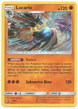 Lucario SM54 Black Star Promo Holo 2017 Pokemon TCG Holo Single TCG Promo Card - Image 1