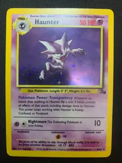 HAUNTER - 6/62 - FOSSIL - HOLO RARE VINTAGE POKEMON CARD - LP - Image 1