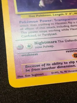 HAUNTER - 6/62 - FOSSIL - HOLO RARE VINTAGE POKEMON CARD - LP - Image 5