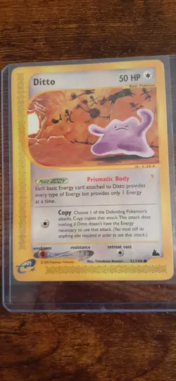 Pokemon TCG Ditto Card 51/144 Non Holo E-Series Skyridge 2003 NM - Image 1