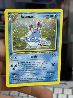 1st Edition Azumarill 2/111 Neo Genesis 2000 Holo Rare WOTC Pokemon Card TCG - Image 3