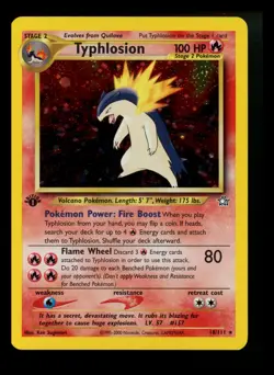 1st Edition Typhlosion 18/111 Neo Genesis 2000 Holo Rare WOTC Pokemon Card TCG - Image 1