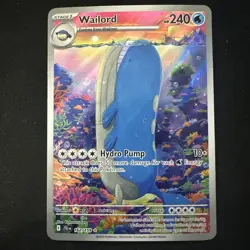 Pokemon Wailord Holo Rare Card 162/159 Journey Together Illustration Rare NM - Image 1